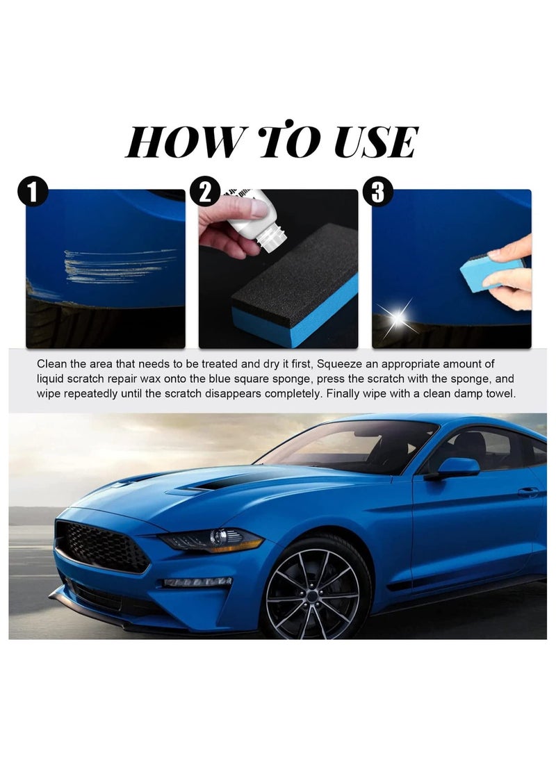 SYOSI Automotive Scratch Repair Waxes, Car Paint Scratch Repair Agent, Care Grinding Polishing Restorer Liquid, Easily Repair Paint, Minor Scrapes Quickly Remover, Polish Paint Restorer(with Sponge) - Image 4