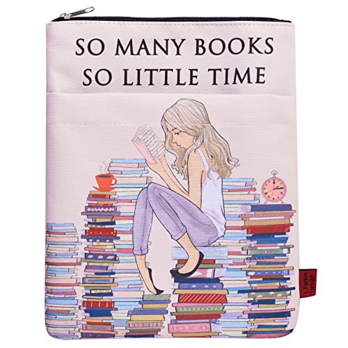 LParkin So Many Books So Little Time Book Sleeve with Zipper, Book Covers for Paperbacks, 11 X 8.5 Inch, Bookish Gift for Girl - Image 1