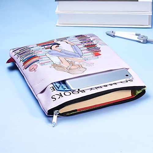 LParkin So Many Books So Little Time Book Sleeve with Zipper, Book Covers for Paperbacks, 11 X 8.5 Inch, Bookish Gift for Girl - Image 2