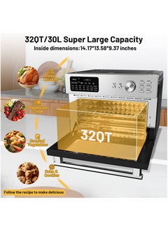 Dxmocos 30L Air Fryer Toaster Oven, Stainless Steel Air Fryer Rotisserie Combo, 21 in 1 Countertop Ovens, Innovative 360 ° Air Frying Technology, Large Air Fryers Oven  - Image 2