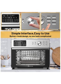 Dxmocos 30L Air Fryer Toaster Oven, Stainless Steel Air Fryer Rotisserie Combo, 21 in 1 Countertop Ovens, Innovative 360 ° Air Frying Technology, Large Air Fryers Oven  - Image 3