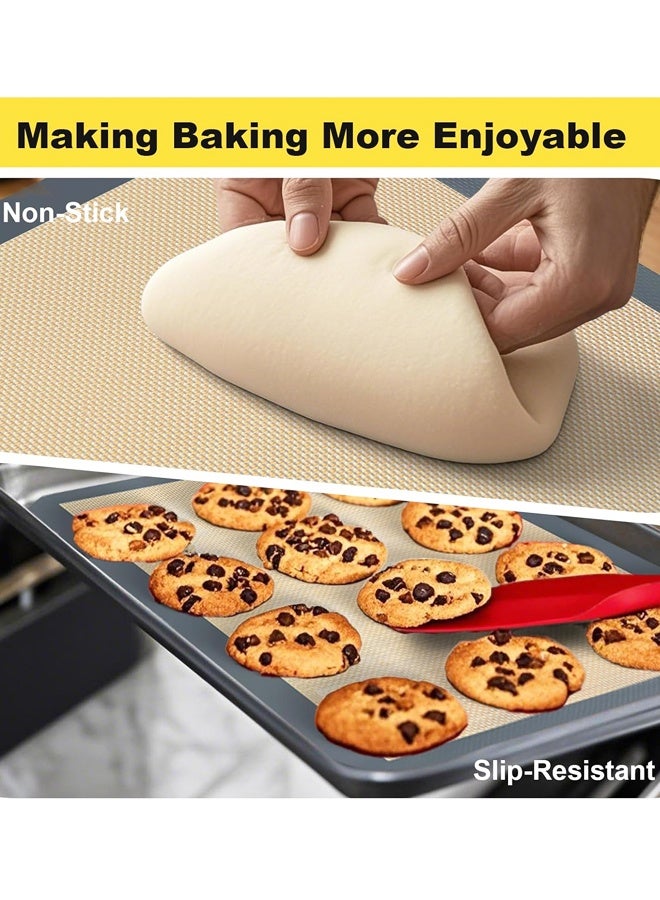 2 Pack Silicone Baking Mat, Reusable Silicone Baking Sheets for Oven, BPA Free Nonstick Bakeware Mats for Cookies, Macarons, Bread and Pastry(Grey) - Image 3