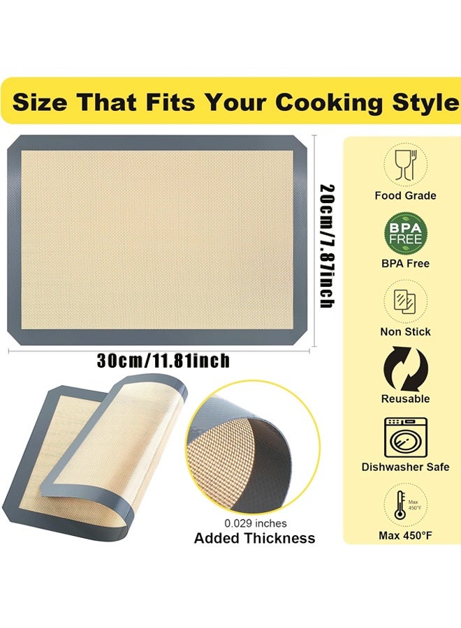 2 Pack Silicone Baking Mat, Reusable Silicone Baking Sheets for Oven, BPA Free Nonstick Bakeware Mats for Cookies, Macarons, Bread and Pastry(Grey) - Image 2