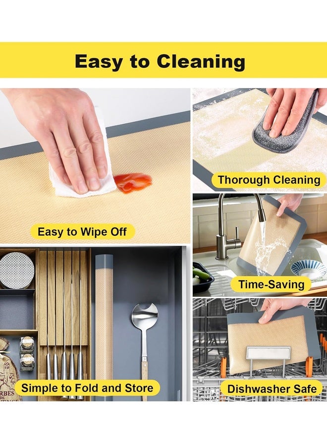 2 Pack Silicone Baking Mat, Reusable Silicone Baking Sheets for Oven, BPA Free Nonstick Bakeware Mats for Cookies, Macarons, Bread and Pastry(Grey) - Image 4