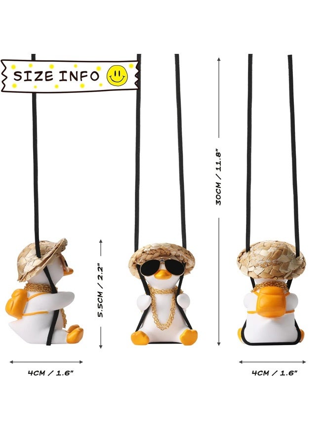 Cool Swinging Duck Car Hanging Ornament Cute Car Decor Rear View Mirror Accessories Interior for Women Men Teens Truck Rearview Christmas Tree Decorations Things Birthday Funny Gifts for Mom Dad - Image 4