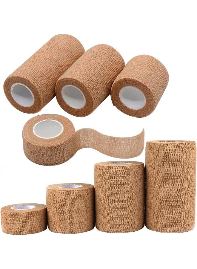 HerMia Cohesive Medical Tape, Self Adhesive Bandages, Breathable Waterproof Elastic Athletic Non-Woven Bandage, 8 Rolls Sports Wrap Tape for Wrist and Ankle - Image 1