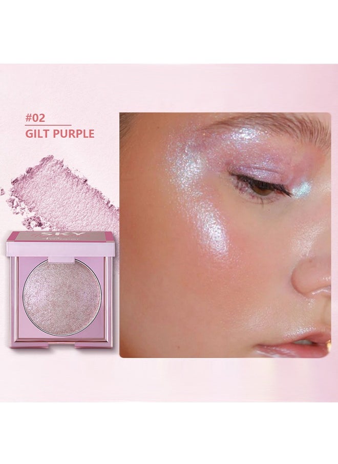 pudaier - Sky Highlighter, Powder Shimmering Glitter Long Lasting Waterproof Contouring Smooth Silk Fine Natural Illuminator for Nose Eye Face Body to Brighten Skin  8G #02 - Image 1