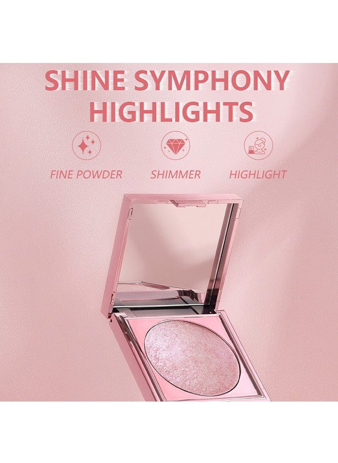 pudaier - Sky Highlighter, Powder Shimmering Glitter Long Lasting Waterproof Contouring Smooth Silk Fine Natural Illuminator for Nose Eye Face Body to Brighten Skin  8G #02 - Image 1