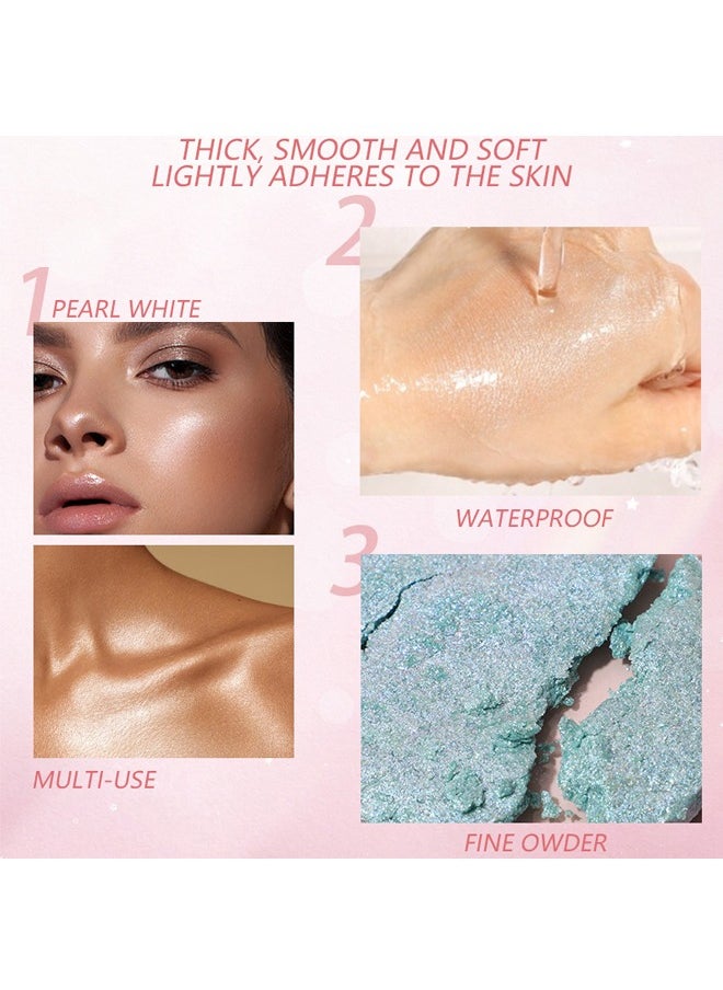 pudaier - Sky Highlighter, Powder Shimmering Glitter Long Lasting Waterproof Contouring Smooth Silk Fine Natural Illuminator for Nose Eye Face Body to Brighten Skin  8G #02 - Image 1