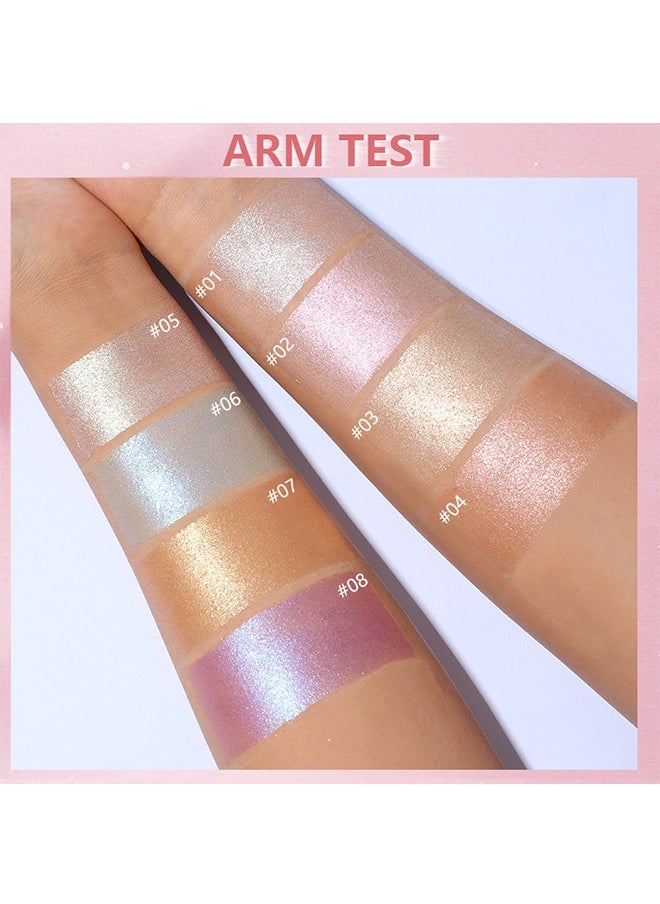 pudaier - Sky Highlighter, Powder Shimmering Glitter Long Lasting Waterproof Contouring Smooth Silk Fine Natural Illuminator for Nose Eye Face Body to Brighten Skin  8G #02 - Image 1