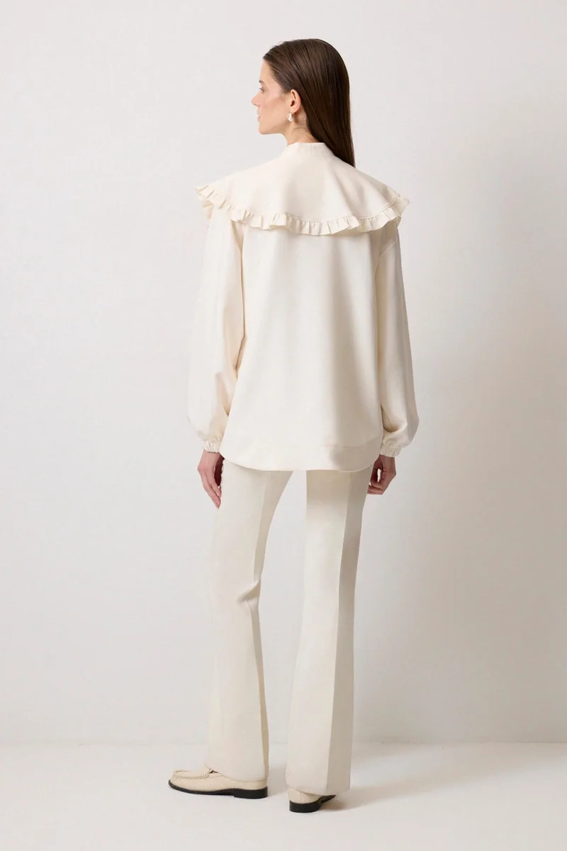 تاتشي Wide Collar Crepe Cardigan