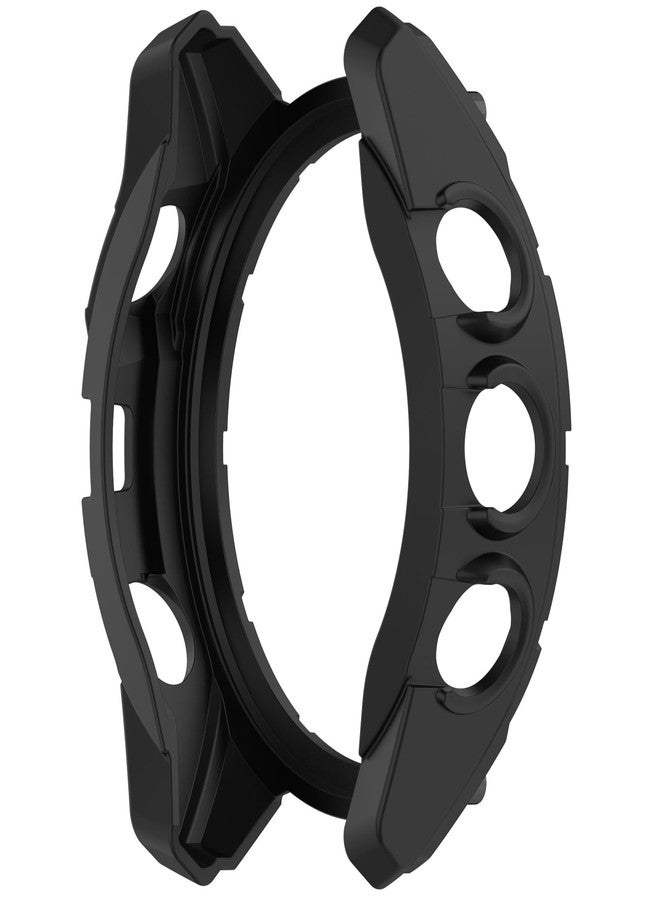 Disscool Case Cover Compatible with Garmin Fenix 8 47mm Solar Smartwatch Soft Anti Drop TPU Replacement Protective Cases Shell Smart Watch Accessories(Black+Blue) - Image 4