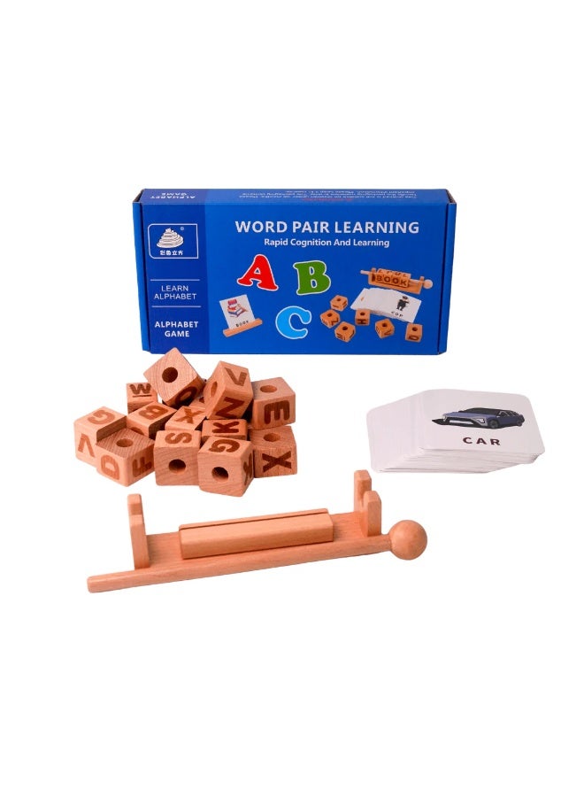 Letter Matching & Spelling Game – Flash Cards with Wooden Letter Blocks | Educational Learning Toy for Preschool Kids Ages 3–6, Boys & Girls - Image 4