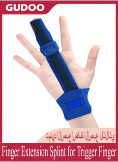 GUDOO Finger Extension Splint for Trigger Finger Mallet Finger Finger Knuckle Immobilization Finger Fractures Wounds Post-Operative Care and Pain Relief Malleable Metallic Hand Splint Finger Support  - Image 1