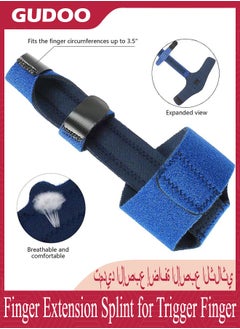 GUDOO Finger Extension Splint for Trigger Finger Mallet Finger Finger Knuckle Immobilization Finger Fractures Wounds Post-Operative Care and Pain Relief Malleable Metallic Hand Splint Finger Support  - Image 3