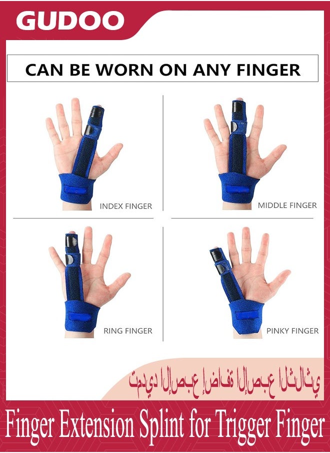 GUDOO - Finger Extension Splint for Trigger Finger Mallet Finger Finger Knuckle Immobilization Finger Fractures Wounds Post-Operative Care and Pain Relief Malleable Metallic Hand Splint Finger Support - Image 1