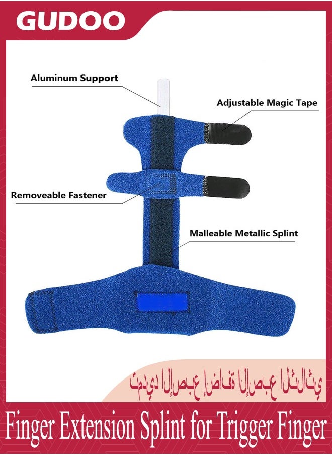 GUDOO - Finger Extension Splint for Trigger Finger Mallet Finger Finger Knuckle Immobilization Finger Fractures Wounds Post-Operative Care and Pain Relief Malleable Metallic Hand Splint Finger Support - Image 1