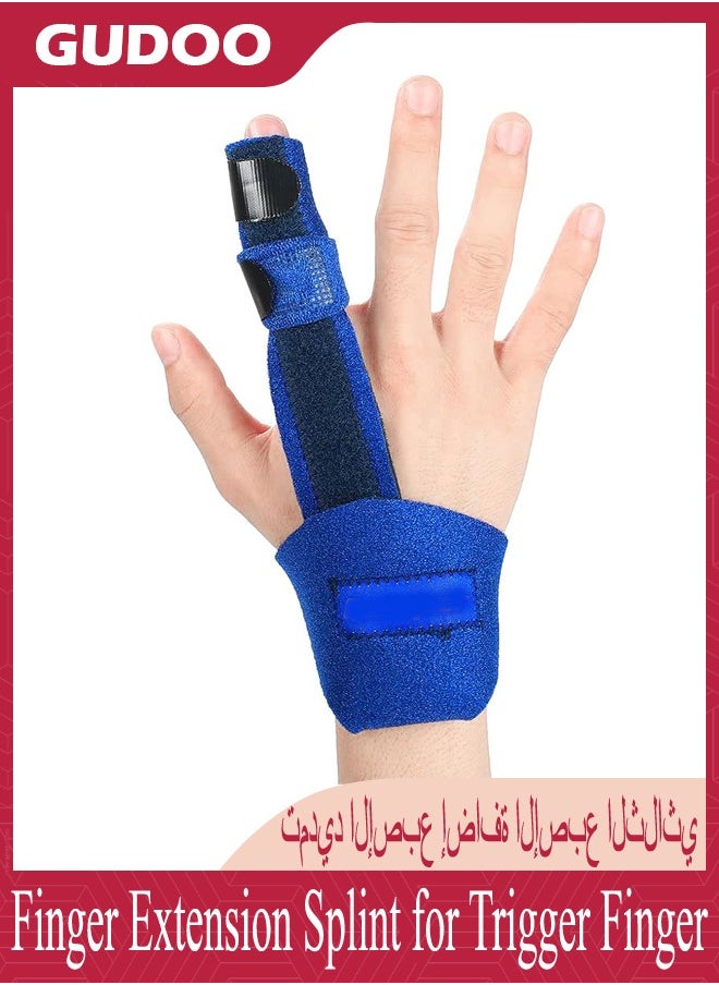 GUDOO - Finger Extension Splint for Trigger Finger Mallet Finger Finger Knuckle Immobilization Finger Fractures Wounds Post-Operative Care and Pain Relief Malleable Metallic Hand Splint Finger Support - Image 1
