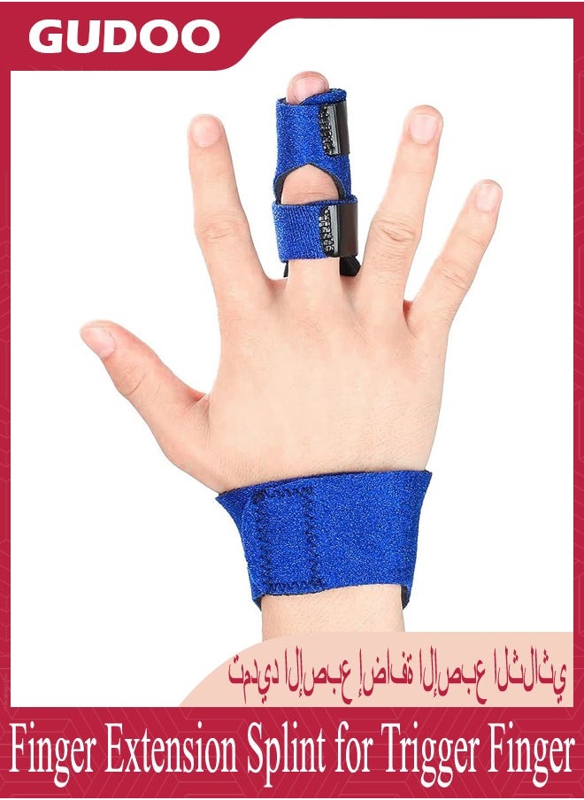 GUDOO - Finger Extension Splint for Trigger Finger Mallet Finger Finger Knuckle Immobilization Finger Fractures Wounds Post-Operative Care and Pain Relief Malleable Metallic Hand Splint Finger Support - Image 1