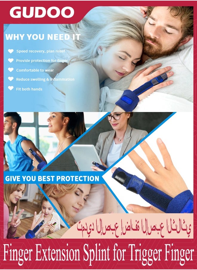 GUDOO - Finger Extension Splint for Trigger Finger Mallet Finger Finger Knuckle Immobilization Finger Fractures Wounds Post-Operative Care and Pain Relief Malleable Metallic Hand Splint Finger Support - Image 1