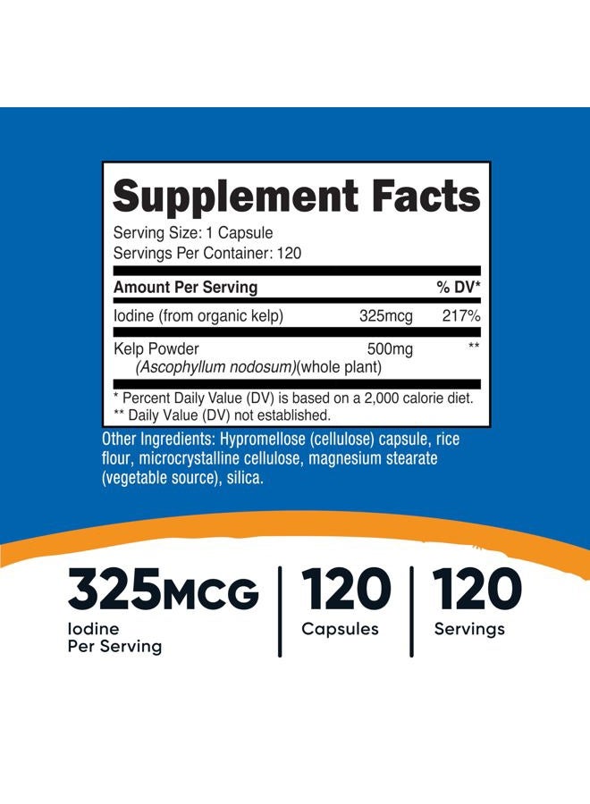 Nutricost Kelp Capsules, 325mcg of Iodine, 120 Capsules, Vegetarian, Non-GMO & Gluten Free - Image 2