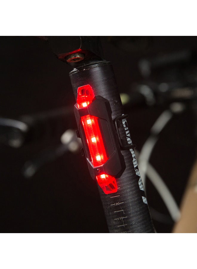 Generic Bright Waterproof Rechargeable Bicycle Light Set Outdoor Camping Warning Light Hiking Lighting Equipment Wholesale-Color:Black + Red Suit OPP Bag  - Image 4