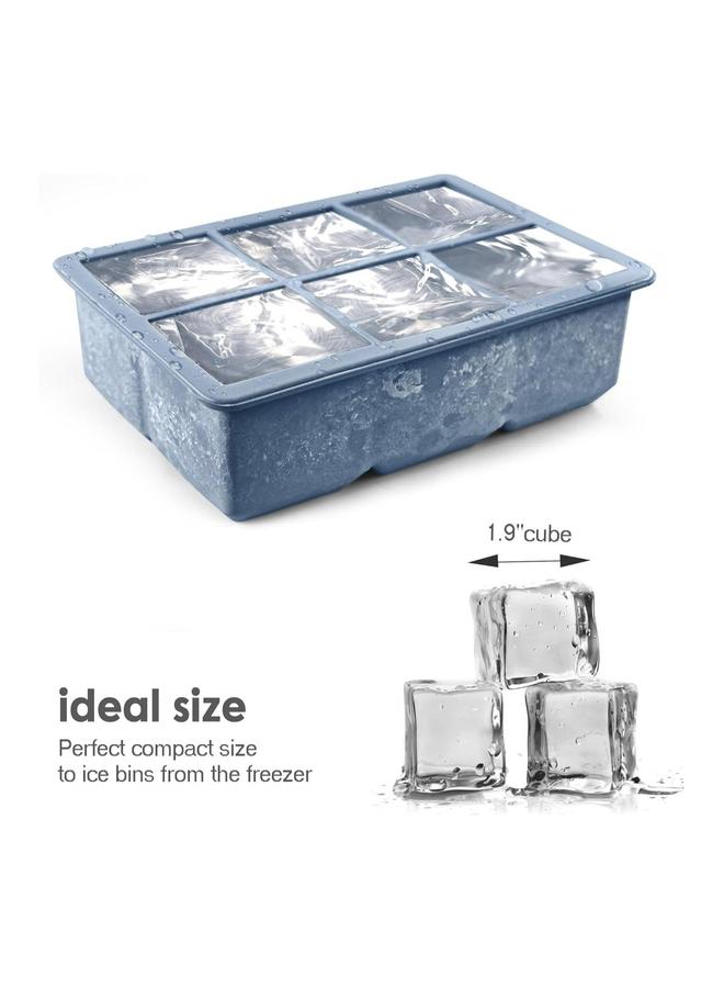 HOMESTAR Ice Cube Tray, Maker (Pack of 3) - Flexible 6 Cavity Square Large Trays with Leak Proof Lid, Mold, Slow Melting for Chilling Cocktails, Drinks, Juice  - Image 3