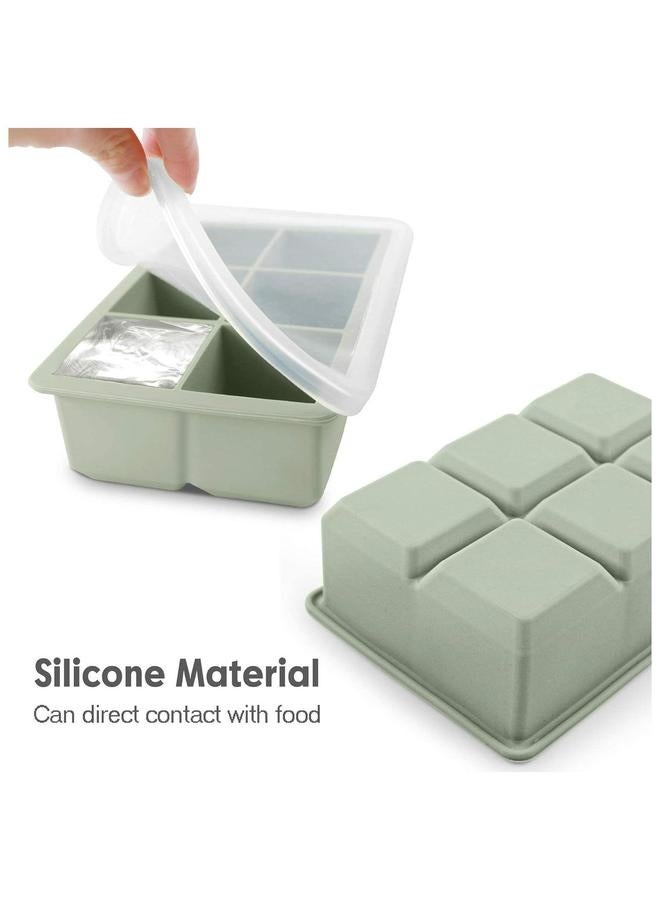 HOMESTAR Ice Cube Tray, Maker (Pack of 3) - Flexible 6 Cavity Square Large Trays with Leak Proof Lid, Mold, Slow Melting for Chilling Cocktails, Drinks, Juice  - Image 2