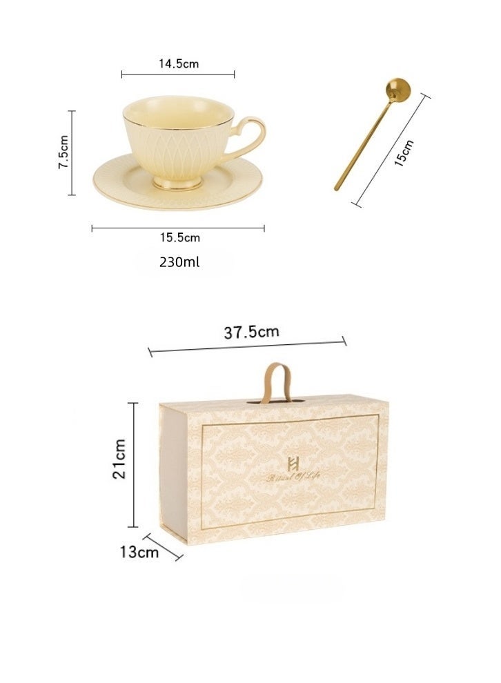 kangchoice Luxury Coffee & Tea Cup and Saucer Set with Spoons – Vintage Embossed Ceramic Cups, Ideal for Turkish & Arabic Coffee, Elegant Gift & Hospitality Use - Image 5