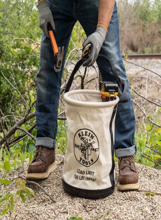 Klein Tools 5109SLR Canvas Bucket, All-Purpose Tool Bucket with Plastic Bottom with Drain Holes, Load Rated Up to 150-Pounds - Image 3