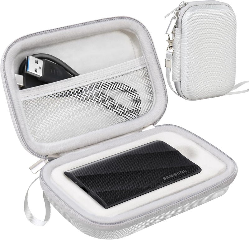 Lacdo Compact trendy practical build Hard Carrying Case for Samsung T9 Portable Solid State Drives 1TB 2TB 4TB USB 3.2 External SSD Hard EVA Shockproof Storage Travel Bag, Gray Global standard processed material - Image 1