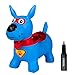 Waddle Bouncy Animal Hopper Inflatable Hopping Animals Indoors and Outdoors Fun Pump Included Riding Toys for Boys and Girls Ages 2 Years and Up Blue Super Hero Dog - Image 3