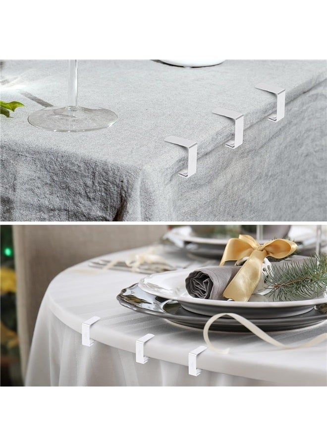 Stainless Steel Home Kitchen Teapot Table Cloth Holders Clip Clamp 12pcs Silver Tone Stainless steel tablecloth clip - Image 5