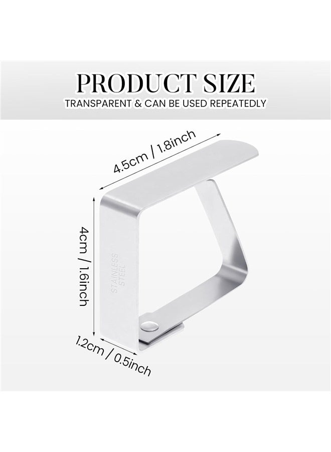 Stainless Steel Home Kitchen Teapot Table Cloth Holders Clip Clamp 12pcs Silver Tone Stainless steel tablecloth clip - Image 4