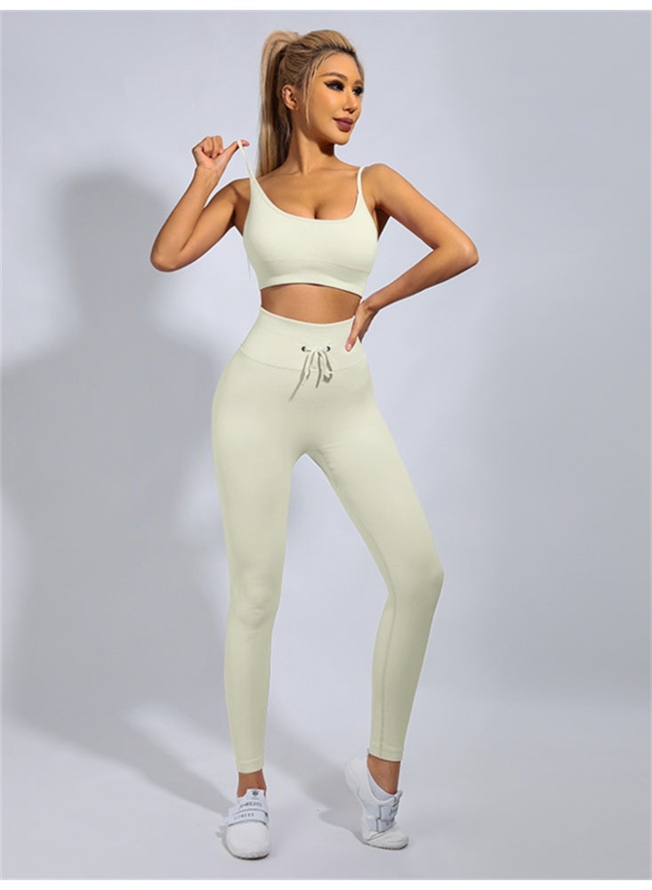 general Ribbed Yoga Set Sportswear Sport Suit Women Fitness Bra Push Up Leggings Tracksuits Outfits - Image 3