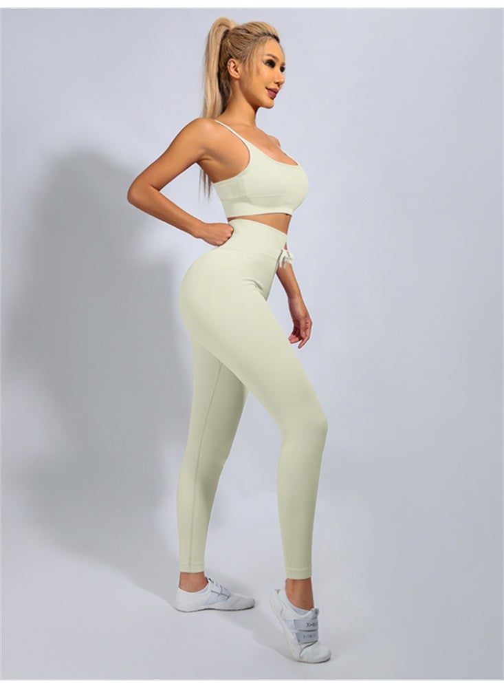 general Ribbed Yoga Set Sportswear Sport Suit Women Fitness Bra Push Up Leggings Tracksuits Outfits - Image 1