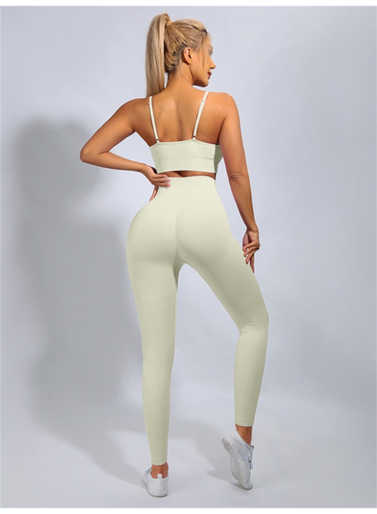 general Ribbed Yoga Set Sportswear Sport Suit Women Fitness Bra Push Up Leggings Tracksuits Outfits - Image 2