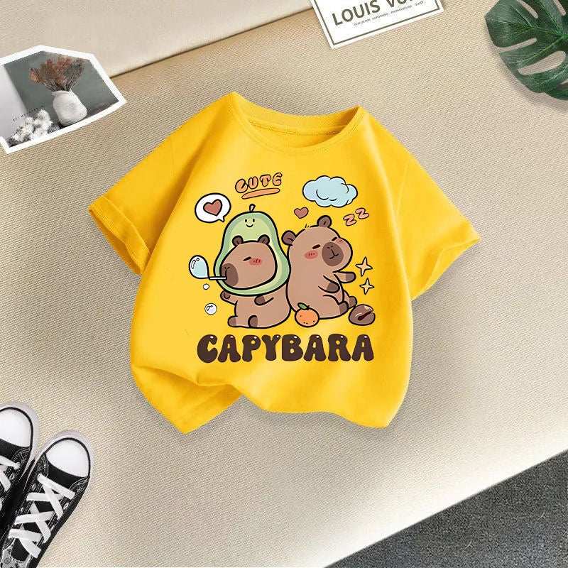 2026 Style Short-Sleeved T-Shirts For Boys And Girls With Cartoon Prints, Loose-Fitting Children'S Tops, Children'S Clothing Trend - Image 1