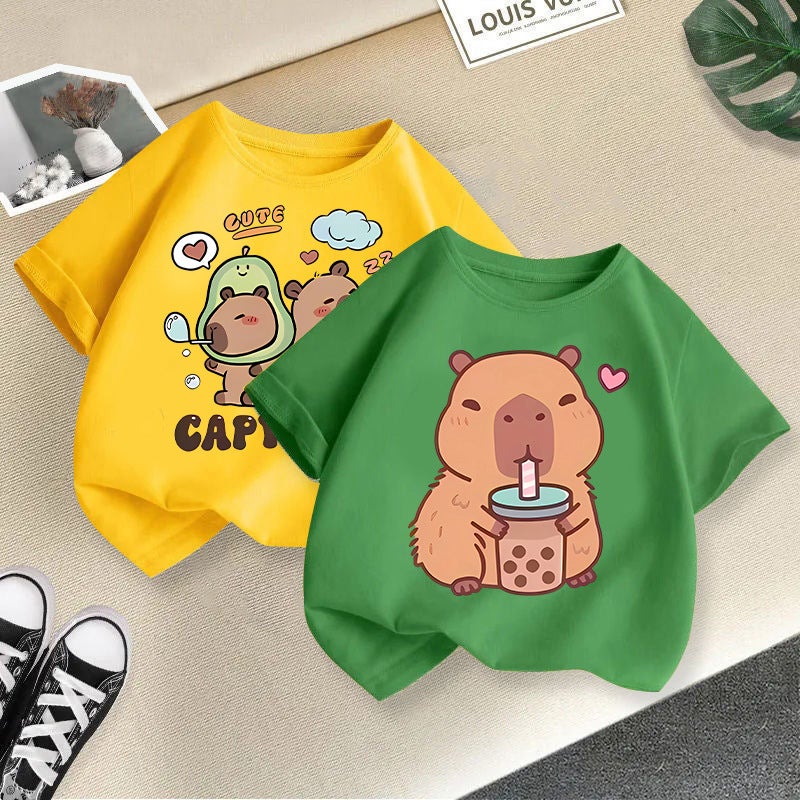 2026 Style Short-Sleeved T-Shirts For Boys And Girls With Cartoon Prints, Loose-Fitting Children'S Tops, Children'S Clothing Trend - Image 3