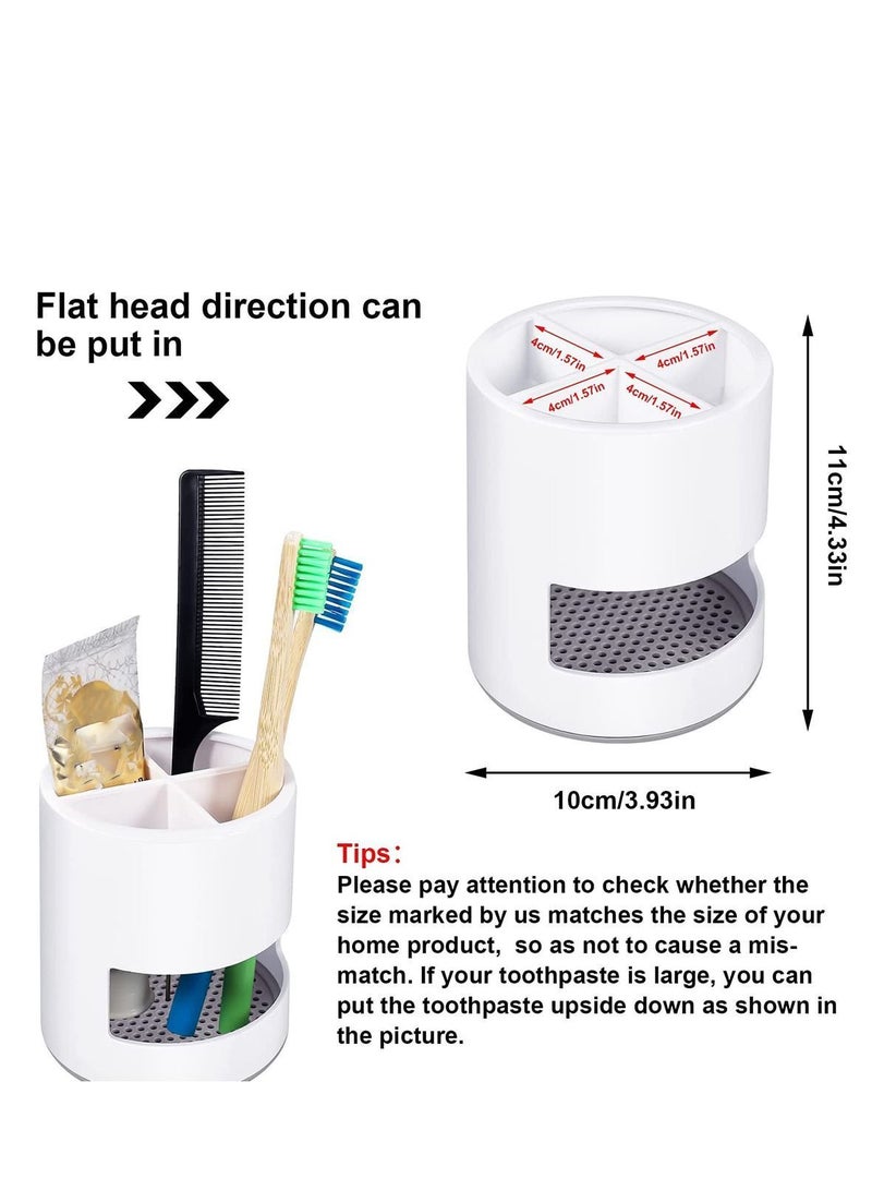 Toothbrush Holder, Portable Tough Pot Stand Ventilated Mould-Proof, Separate Storage Removable Drip Tray Drain Quickly for Cutlery Pencil Makeup Brush Organizer Travel 2 Pack - Image 5