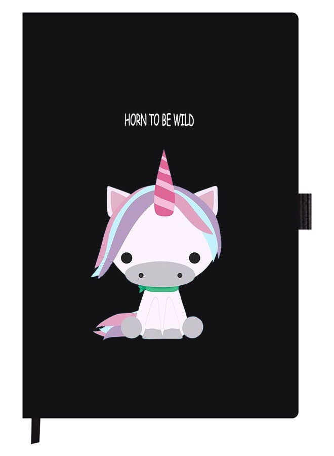 Theodor Designer A5 Thick Black Hardcover Notebook Born-To-Be-Wild - Image 1