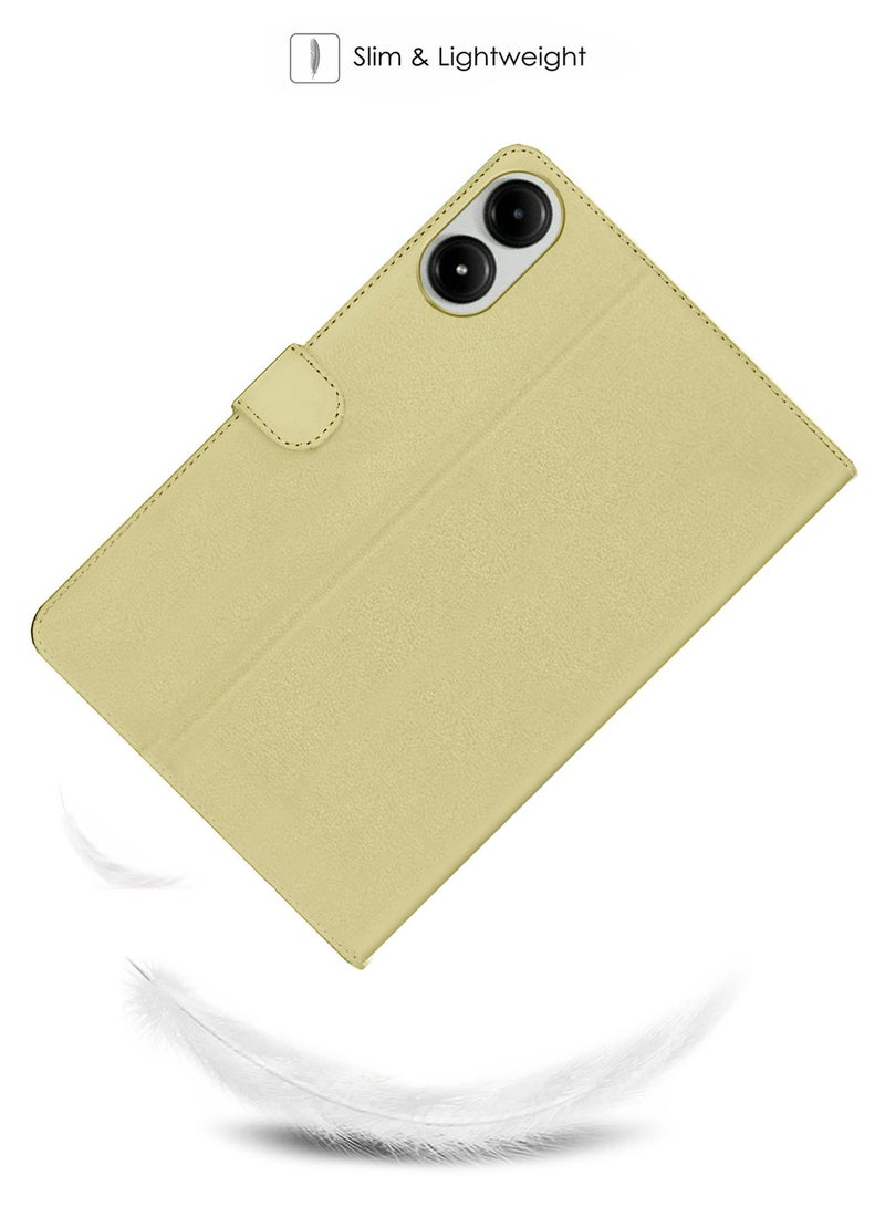 اوميكر Xiaomi Redmi Pad Pro 5G 2024 غطاء حماية قلاب من جلد البولي يوريثان مقاس 12.1 بوصة - ذهبي - Image 2