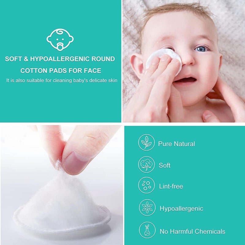 Makeup Remover cotton Pads for Face 80 pack, Lint-Free, 100% Pure Cotton Wipes Cotton Pads for Face Cleansing, Removing Makeup, Applying Facial Toner & Nail Polish Remover pack off 1 - Image 4