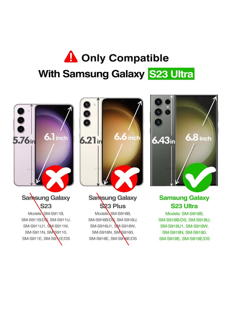 بورتوني جراب Samsung Galaxy S23 Ultra رفيع وشفاف وشفاف ومضاد للخدش ومضاد للصدمات مقاس 6.8 بوصة - Image 2