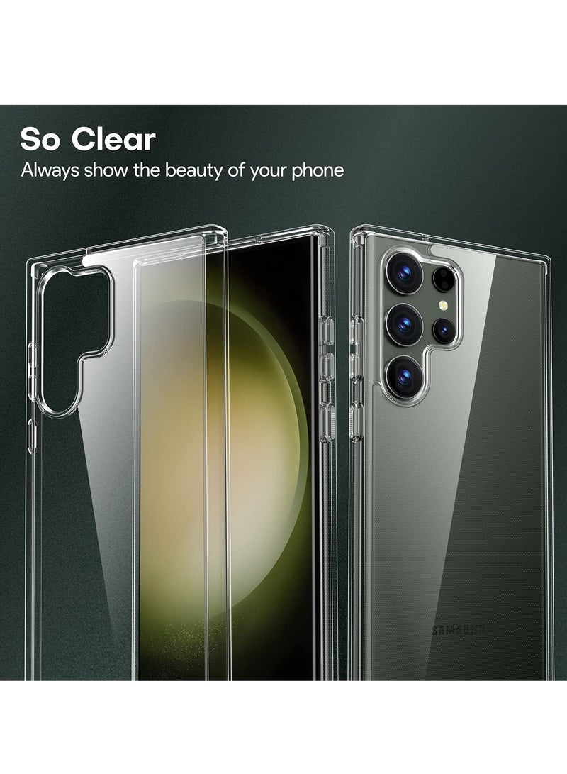 بورتوني جراب Samsung Galaxy S23 Ultra رفيع وشفاف وشفاف ومضاد للخدش ومضاد للصدمات مقاس 6.8 بوصة - Image 4