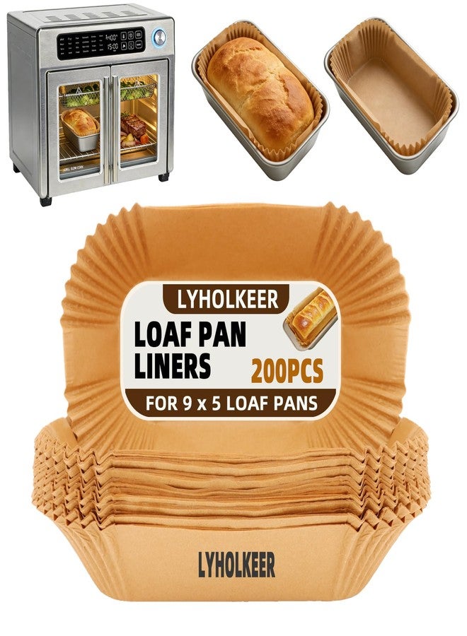 LYHOLKEER Loaf Pan Liners, 200Pcs Non-Stick Loaf Pans for Baking Bread 9x5 Inch, Non-Stick Pre Formed Parchment Paper for Bread Pan, Disposable Loaf Breads Liners for Baking Toast, Cakes - Image 1
