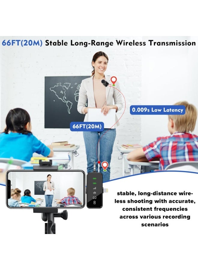 Wireless Lavalier Microphone,3 in 1 Microphone for iPhone/Android/Camera, 20M Transmission, Noise Reduction Bluetooth Mini Mic for Recording, Vlogs, YouTube, Tiktok - Image 4