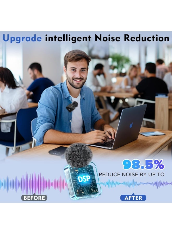 Wireless Lavalier Microphone,3 in 1 Microphone for iPhone/Android/Camera, 20M Transmission, Noise Reduction Bluetooth Mini Mic for Recording, Vlogs, YouTube, Tiktok - Image 5