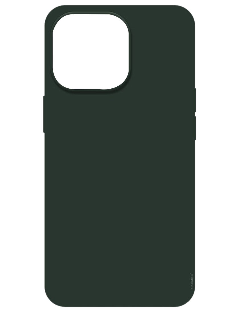 CATANES Silicone Case Cover for Apple iPhone 14 Plus, Slim Protective Cover with Microfiber Lining, Drop Protection - Dark Green - Image 1