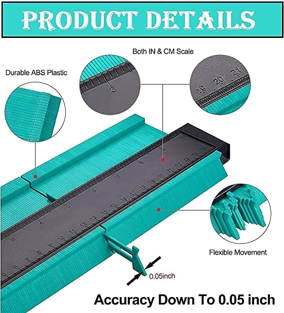 AASTIK SALES AASTIK 10 Inch Contour Gauge with Lock Gauge Profile Tool Super Master Outline Measuring Plastic Ruler for Corners Woodworking Templates Tiles and Laminate  - Image 5